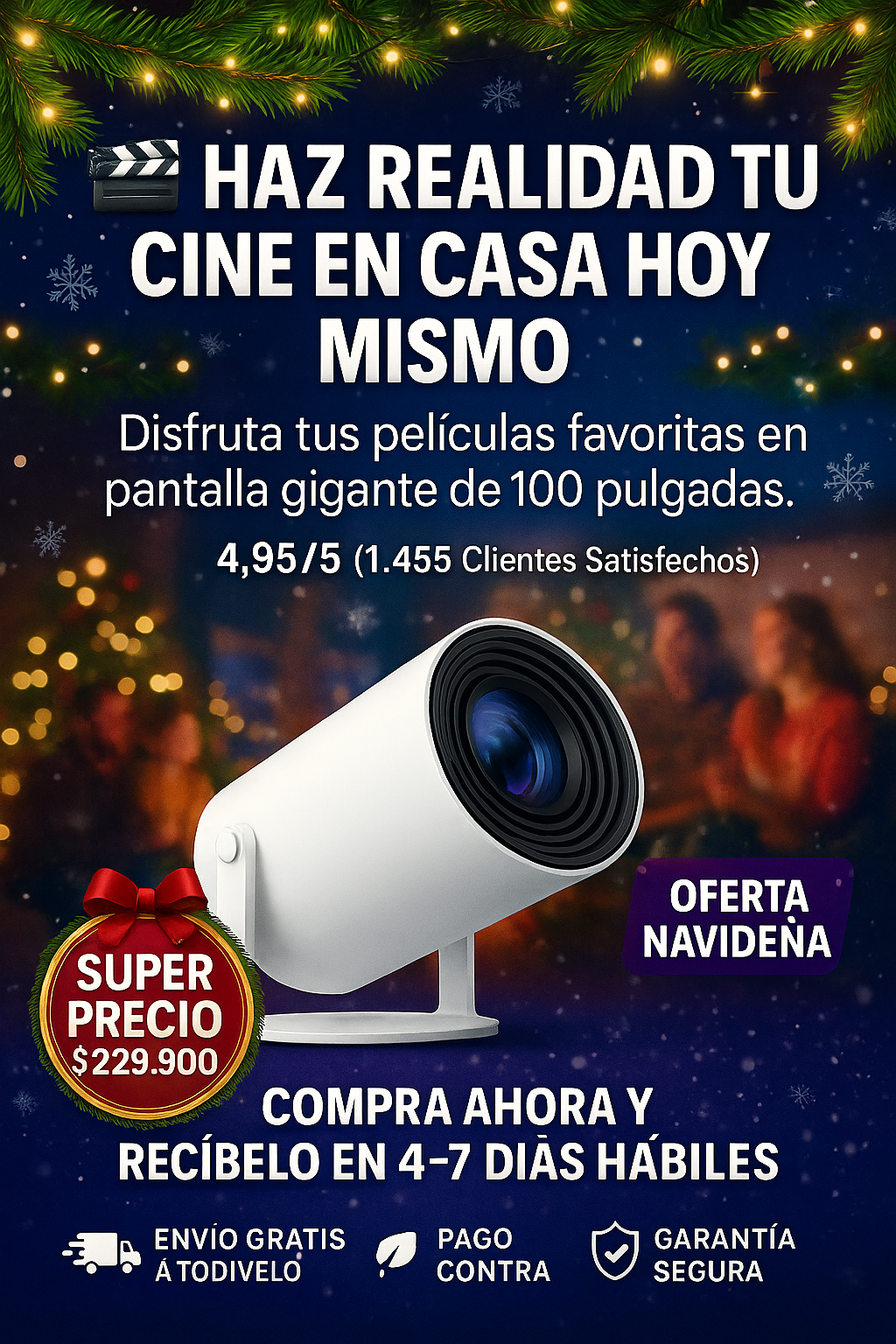 Proyector de Cine 100 pulgadas - EL ORIGINAL - COMPRA CALIDAD